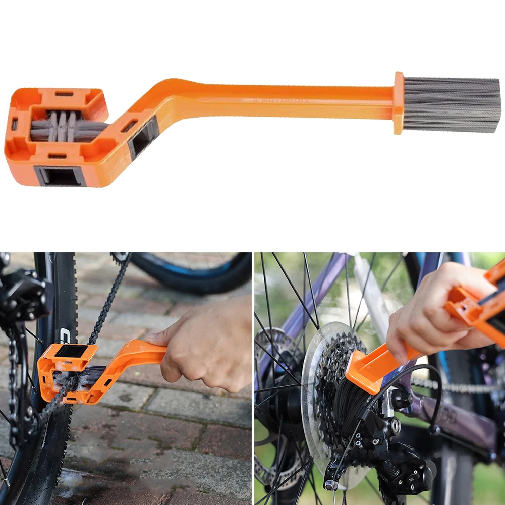 Bicycle Chain Clean Brush Double Head Motorcycle Chain Cleaning Brush Multifunction Chain Gear Cleaning Tool