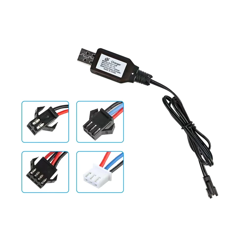 1PC 7.4V (3.7V X2) Charger SM-2P/3P SM-4P Reverse XH-3P/4P Li-ion Battery Electric RC Toys Car Boat USB Charge