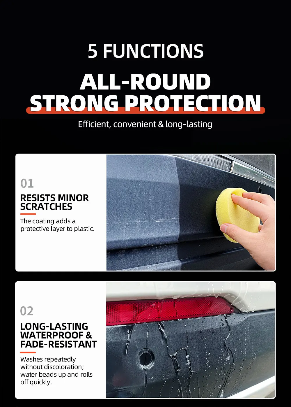 400g Heavy-Duty Car Plastic Renovator Wax - Fast-Acting Scratch Repair, Restores & Protects Car Bumpers, Interiors, Dashboard