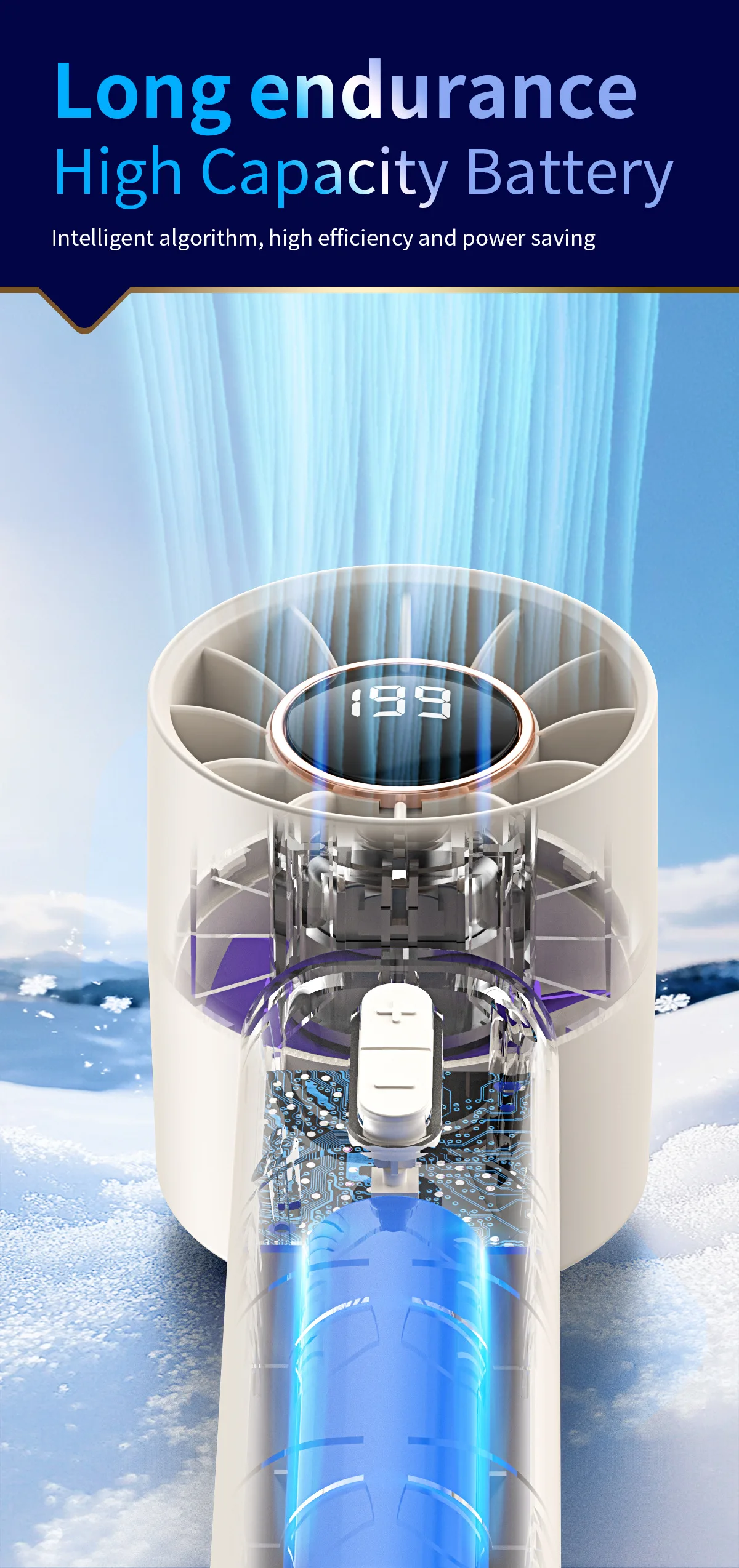 Hot New High Speed Folding Refrigeration Fan, Digital Display Mini Portable USB Charging Fan, High Wind Power Handheld Fan