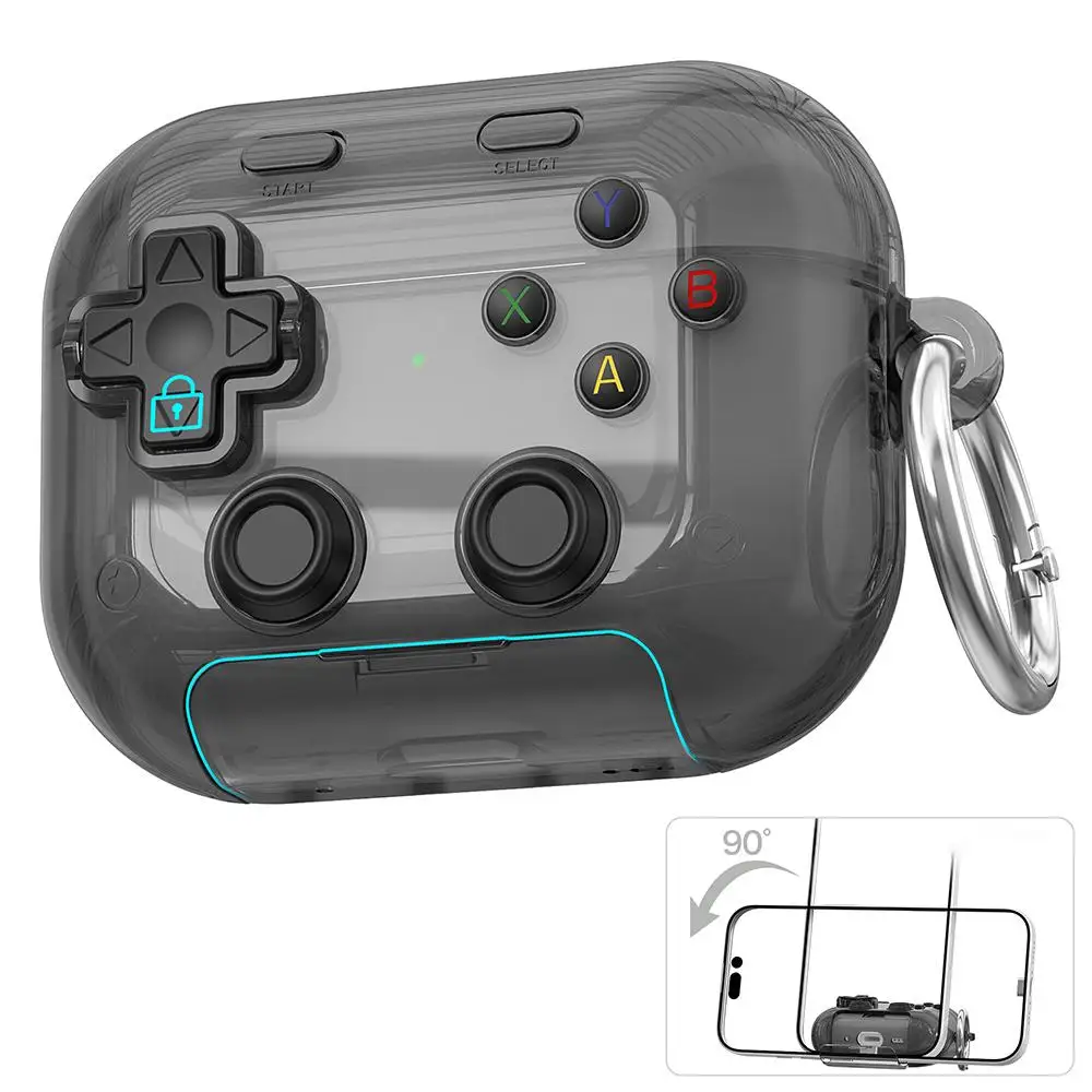 XDcase Transparent Retro Game Console Design Earbuds Case For AirPods Pro 3 / 4 / Pro 2 / 1 with Holder & Stress Relief Button