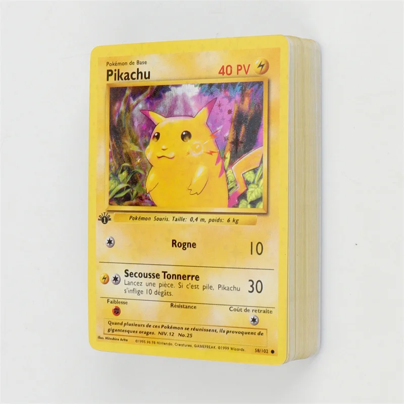 French Version 1996 Year 1st Edition Pokémon card Charizard Pikachu Mewtwo Blastoise Collecting card toys 151Pcs boxed