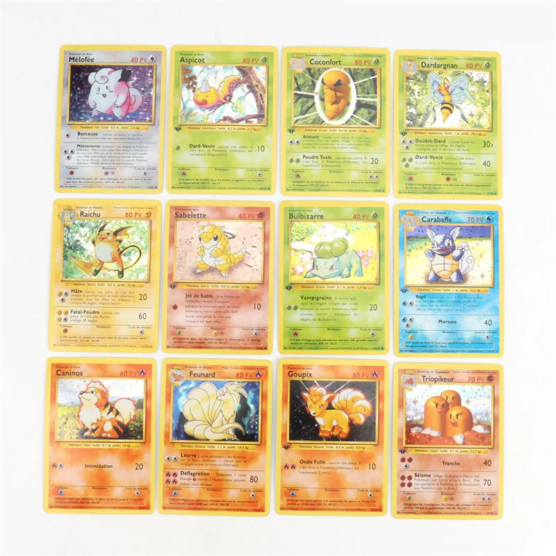 French Version 1996 Year 1st Edition Pokémon card Charizard Pikachu Mewtwo Blastoise Collecting card toys 151Pcs boxed