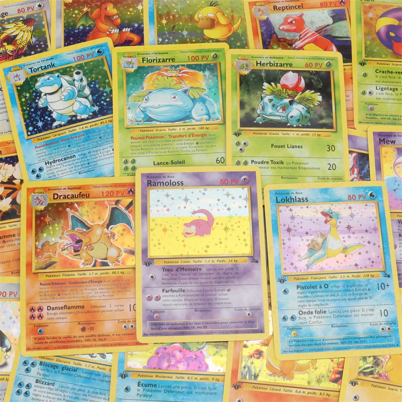 French Version 1996 Year 1st Edition Pokémon card Charizard Pikachu Mewtwo Blastoise Collecting card toys 151Pcs boxed