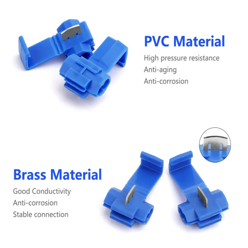 30/50pcs Wire Cable Connectors Scotch Lock Electric Quick Splice Terminals Crimp Non Destructive Without Breaking Line