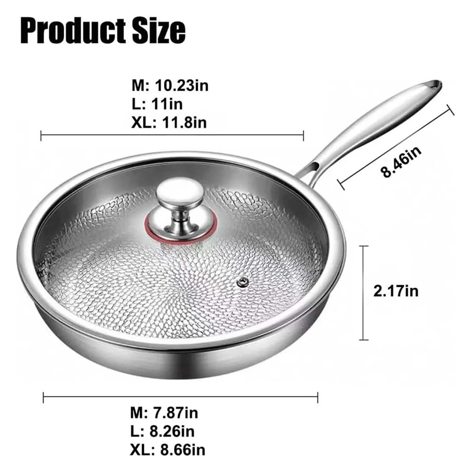Uncoated Pure Titanium Non Stick Frying Pan 26 28 30cm Fish Scale Hammer Pattern For Steak Kitchen Cookware Household