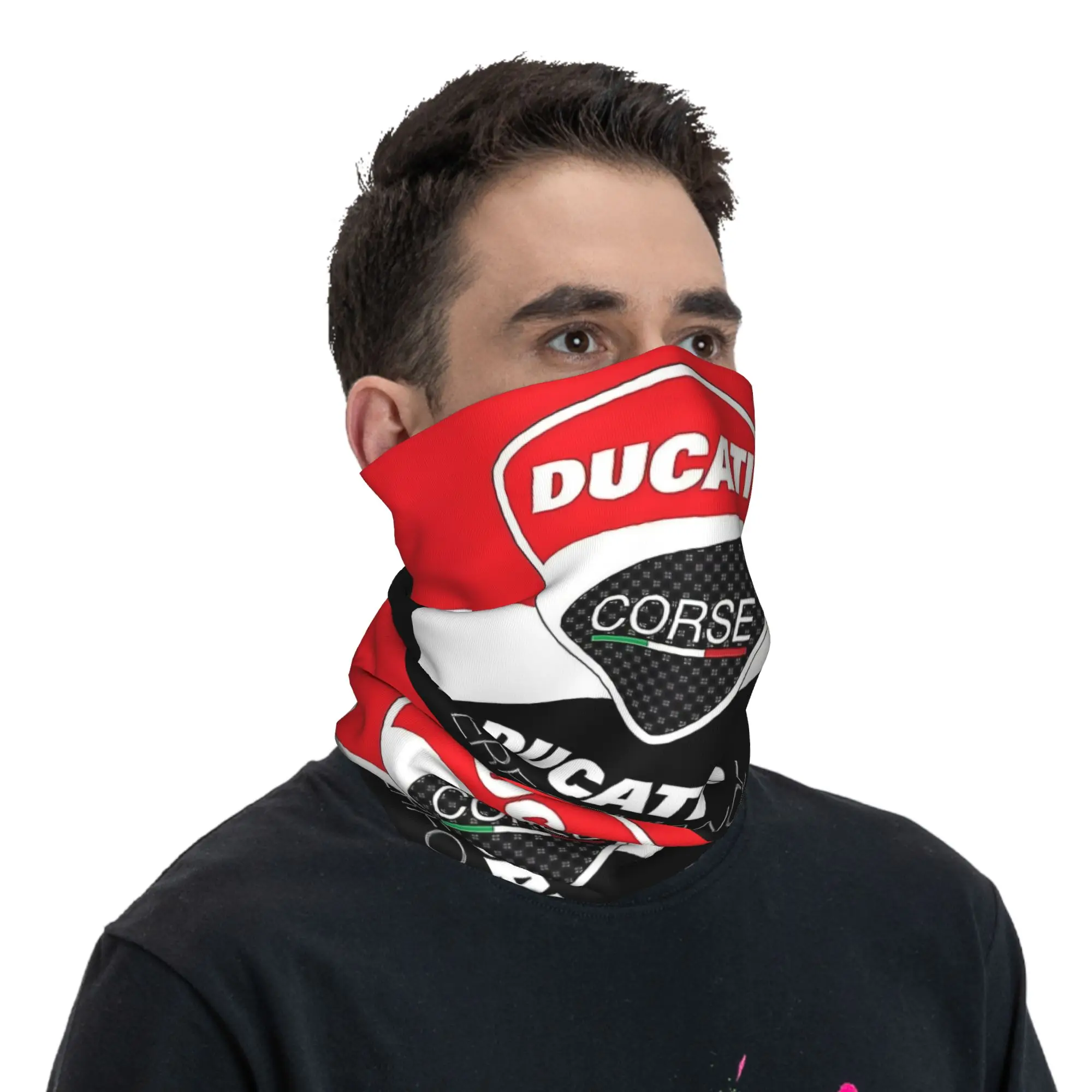 Custom Ducatis Motorcycle Bandana Neck Warmer Men Women Winter Hiking Ski Scarf Gaiter Racing Team Face Cover