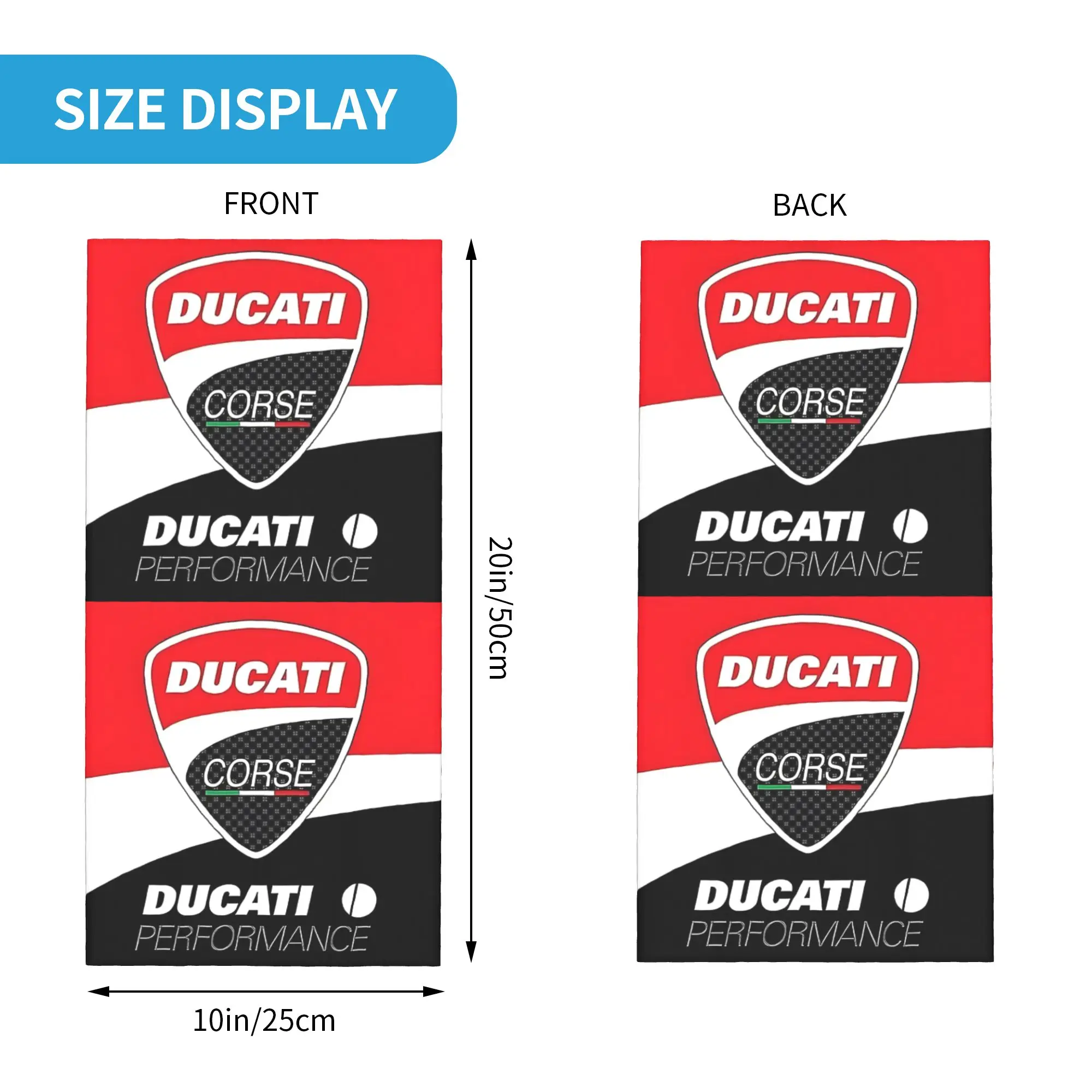 Custom Ducatis Motorcycle Bandana Neck Warmer Men Women Winter Hiking Ski Scarf Gaiter Racing Team Face Cover