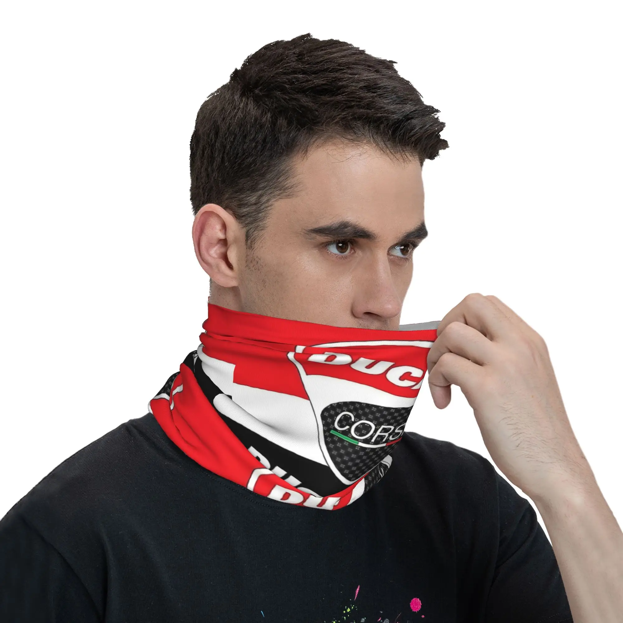 Custom Ducatis Motorcycle Bandana Neck Warmer Men Women Winter Hiking Ski Scarf Gaiter Racing Team Face Cover