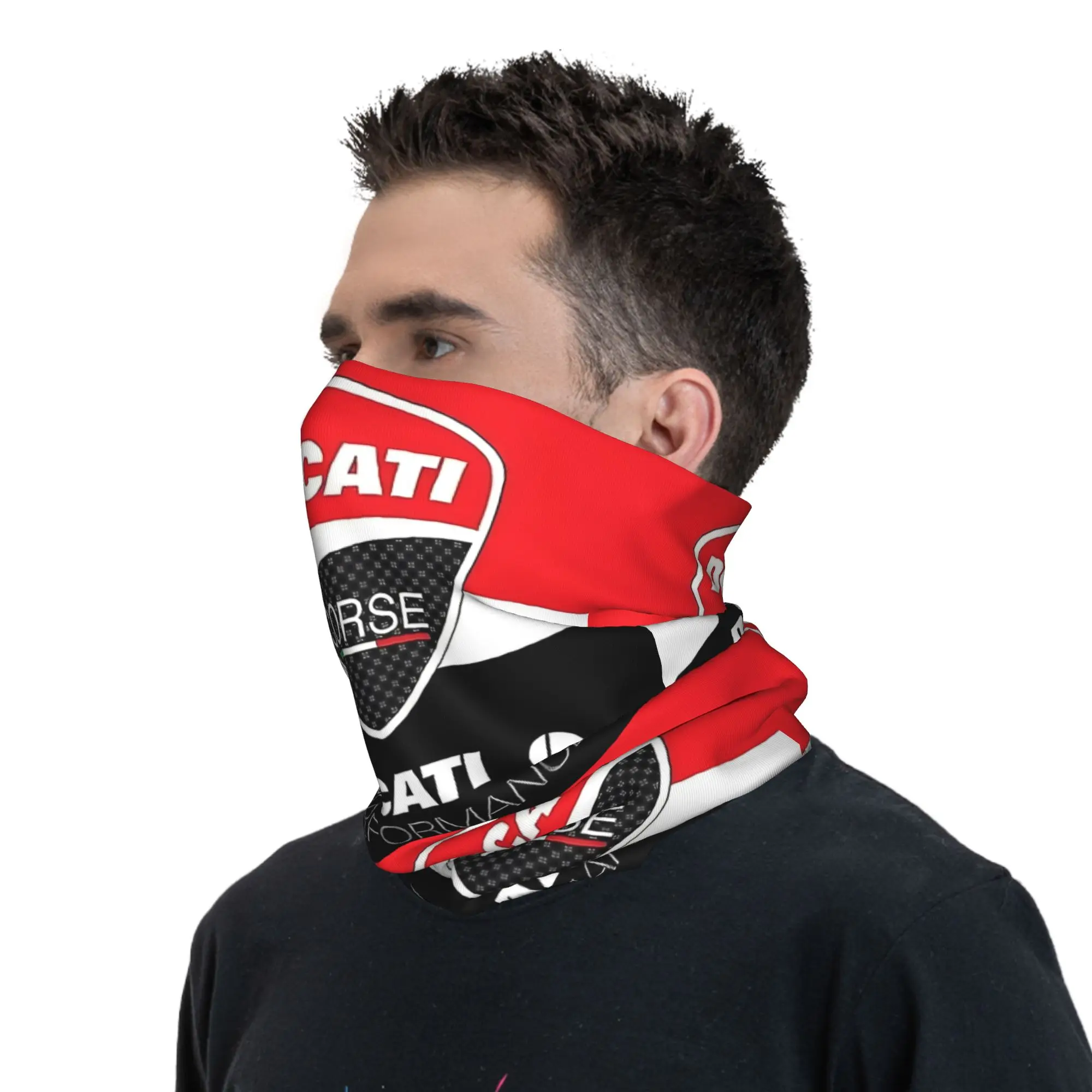 Custom Ducatis Motorcycle Bandana Neck Warmer Men Women Winter Hiking Ski Scarf Gaiter Racing Team Face Cover