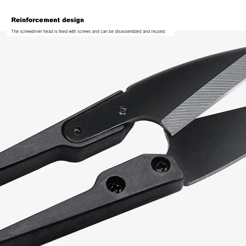 1/2pcs Stainless Steel U-shaped Elastic Scissors Black Carbon Steel Clothing Needle Thread Sewing Scissors