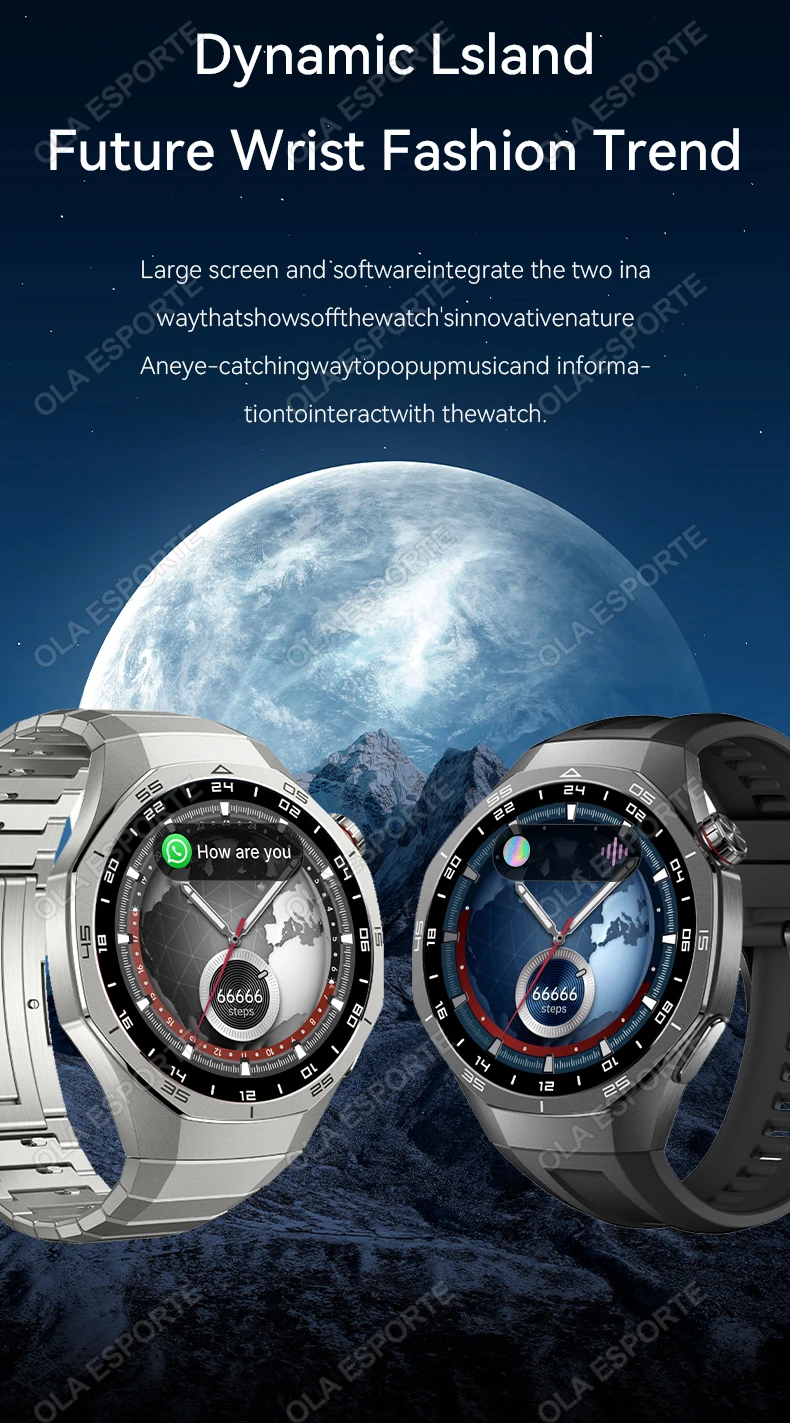 MA27 New Watch 5 Pro Smart Watch 1.53 Inch AMOLED Display Screen GPS Sports Tracker Smartwatch Men Women IP68 Waterproof Watches