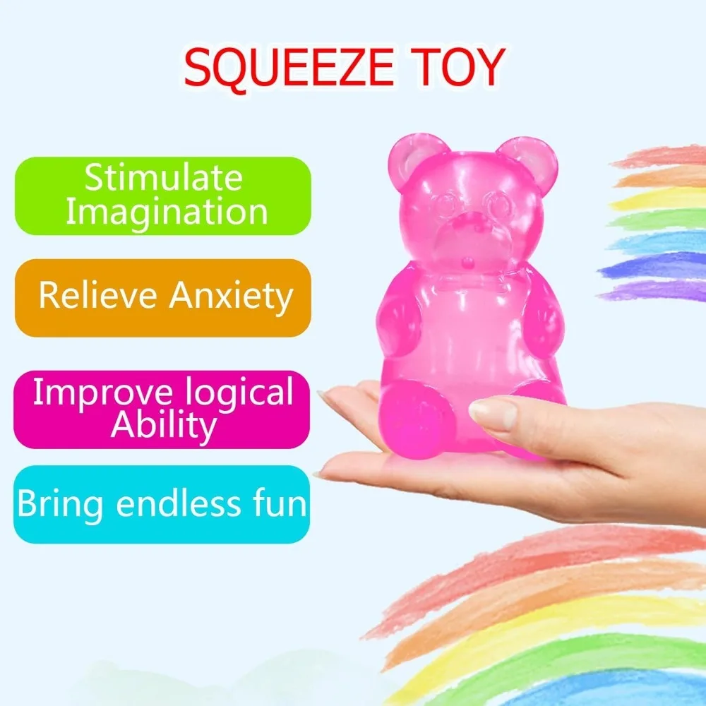 Squishy Mini Cute Bear Maltose Squeeze Toy - Stress Relief Fidget Sensory Toys, Soft Slow-Rebound Squishies for Kids and Adults