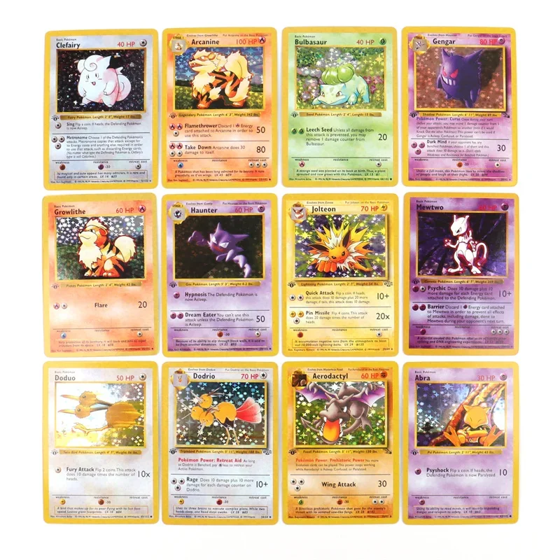 151Pcs/box 1996 First Generation Pokémon card Charizard Pikachu Mewtwo Blastoise Collecting card toys English version