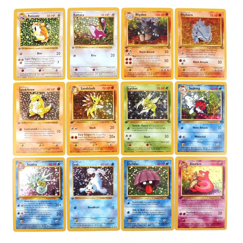 151Pcs/box 1996 First Generation Pokémon card Charizard Pikachu Mewtwo Blastoise Collecting card toys English version
