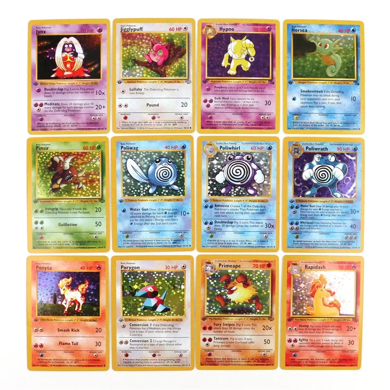151Pcs/box 1996 First Generation Pokémon card Charizard Pikachu Mewtwo Blastoise Collecting card toys English version
