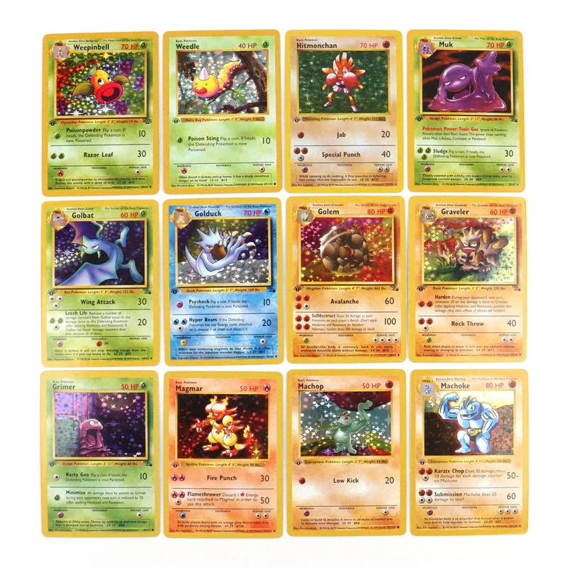 151Pcs/box 1996 First Generation Pokémon card Charizard Pikachu Mewtwo Blastoise Collecting card toys English version