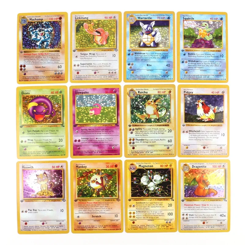 151Pcs/box 1996 First Generation Pokémon card Charizard Pikachu Mewtwo Blastoise Collecting card toys English version