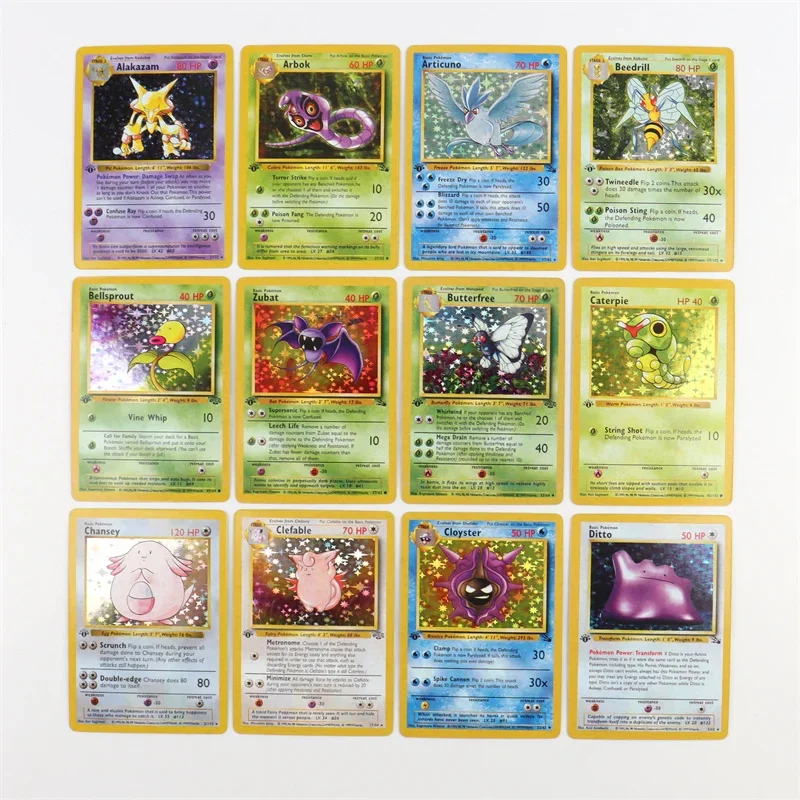 151Pcs/box 1996 First Generation Pokémon card Charizard Pikachu Mewtwo Blastoise Collecting card toys English version