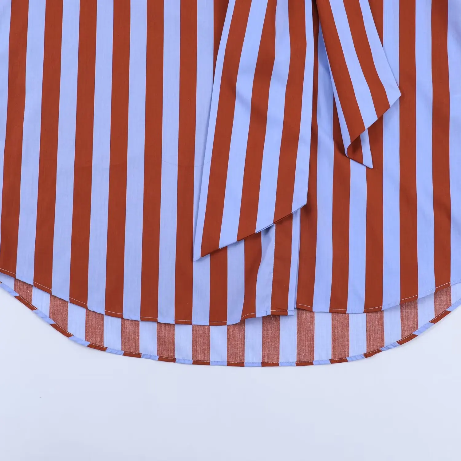 TFMLN Women Spring New Striped Shirt Elegant Bow Neck Single Breasted Loose Blouse Casual Vintage Printed Long Sleeve Shirts