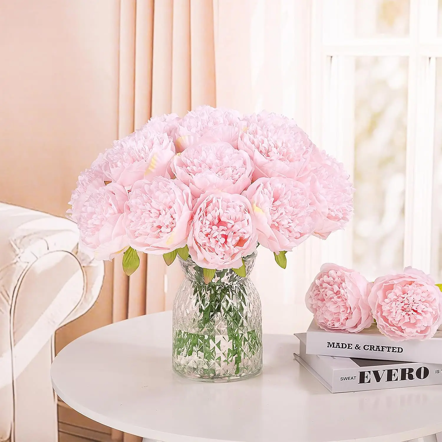 5Big Heads 11cm Diameter Rose Pink Peony Artificial Flowers Bouquet Fake Flower for Home Bride Wedding Decoration Marriage Decor