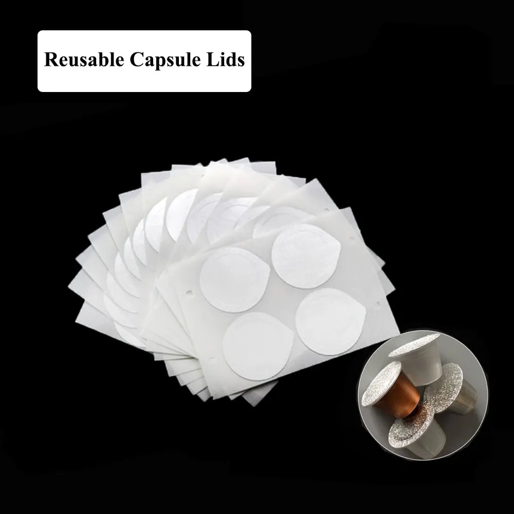 Refillable Nespresso Coffee Capsule Flim Sticker Refilling Stainless Steel Capsule Self Adhesive Aluminum Foil Brewer Lid 37mm