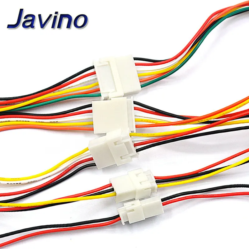 10-100PCS XH2.54 2/3/4/5/6 Pin Pitch 2.54mm Wire Cable Connector XH Plug Male & Female Battery Charging Cable 200MM Length 26AWG