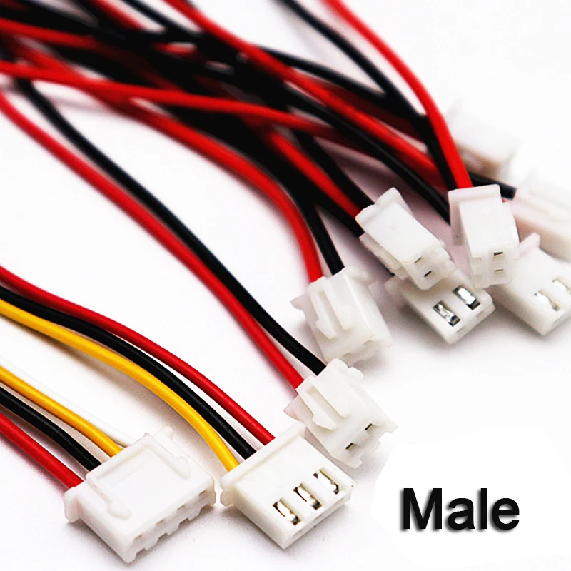 10-100PCS XH2.54 2/3/4/5/6 Pin Pitch 2.54mm Wire Cable Connector XH Plug Male & Female Battery Charging Cable 200MM Length 26AWG