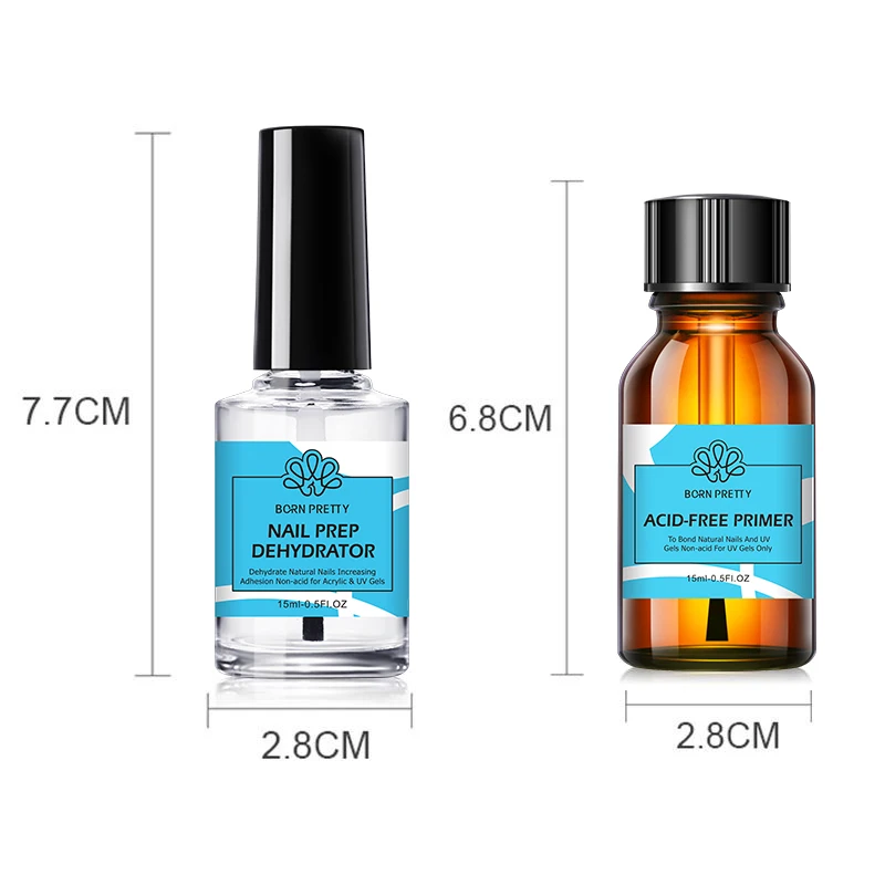 BORN PRETTY 15ml Nail-Primer Prep Dehydrator Gel Nail Polish No Need Of UV LED Lamp Base Top Coat Nail Art Varnish Manicure