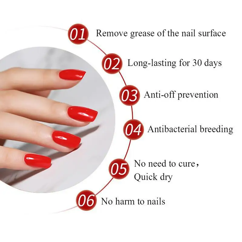 BORN PRETTY 15ml Nail-Primer Prep Dehydrator Gel Nail Polish No Need Of UV LED Lamp Base Top Coat Nail Art Varnish Manicure