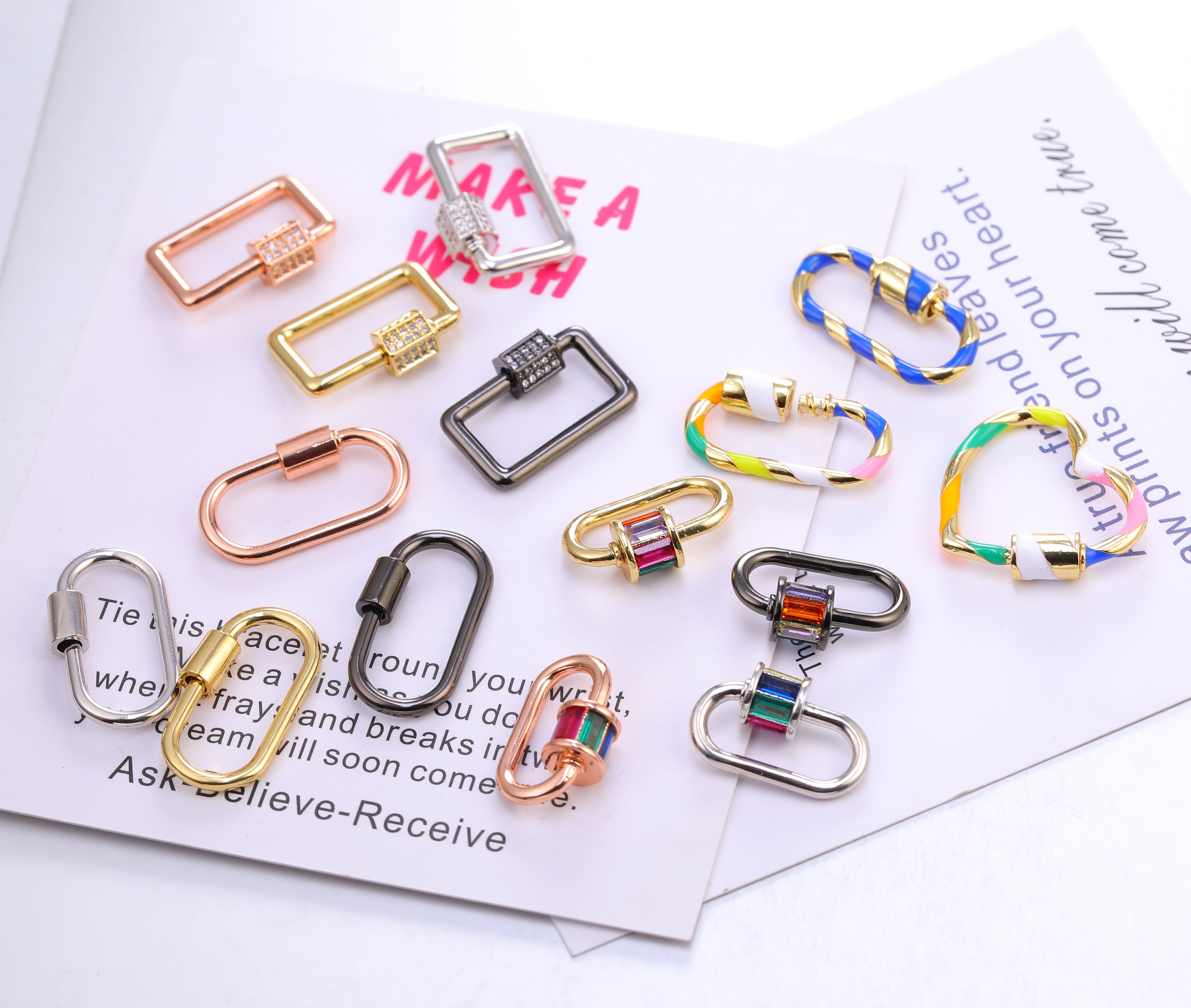 Neckalce Bracelet Clasp Supplies Handmade Fastener Carabiner Screw Clasps Accessories For Luxury Needlework Diy Jewelry Making