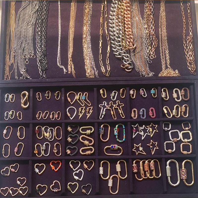Neckalce Bracelet Clasp Supplies Handmade Fastener Carabiner Screw Clasps Accessories For Luxury Needlework Diy Jewelry Making