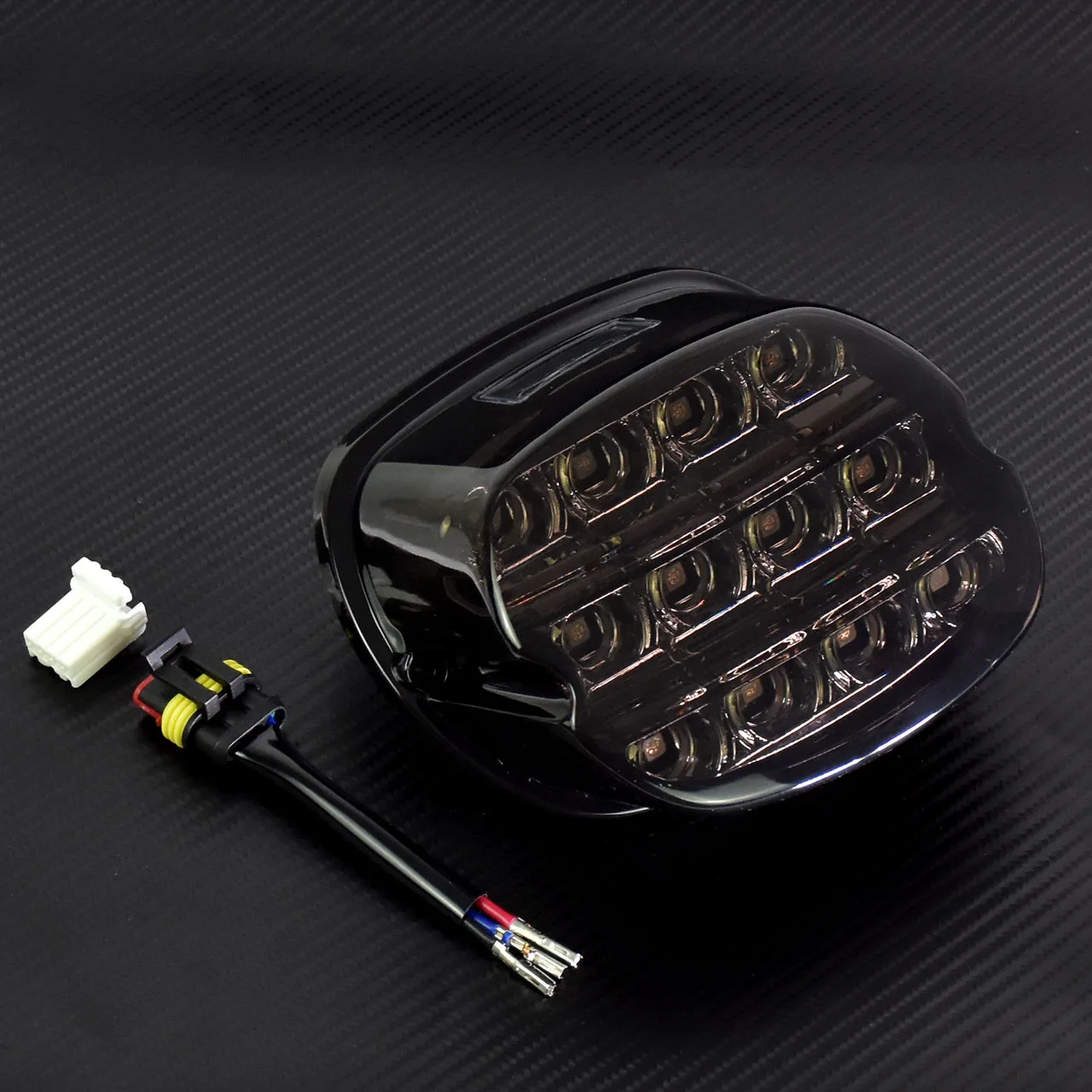 Motorcycle 12V LED Light Smoke/Red Lens Brake Tail Light License Plate Rear Lamp For Harley Dyna Touring Sportster Wide Glide