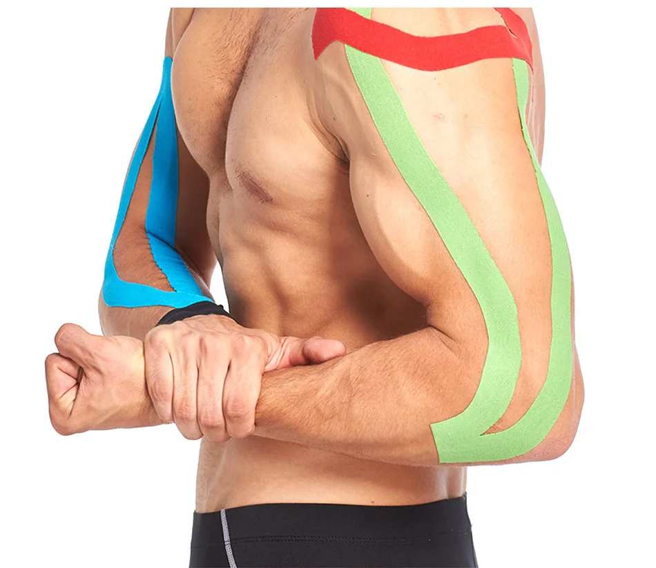 WOSWEIR-5 Size Kinesiology Tape Athletic Recovery Self Adherent Wrap Taping Medical Muscle Pain Relief Knee Pads Protector
