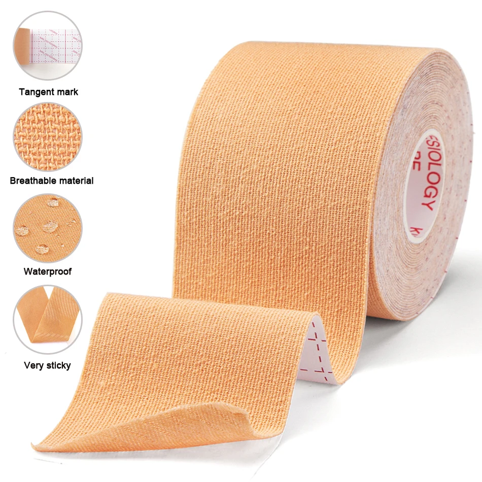 WOSWEIR-5 Size Kinesiology Tape Athletic Recovery Self Adherent Wrap Taping Medical Muscle Pain Relief Knee Pads Protector