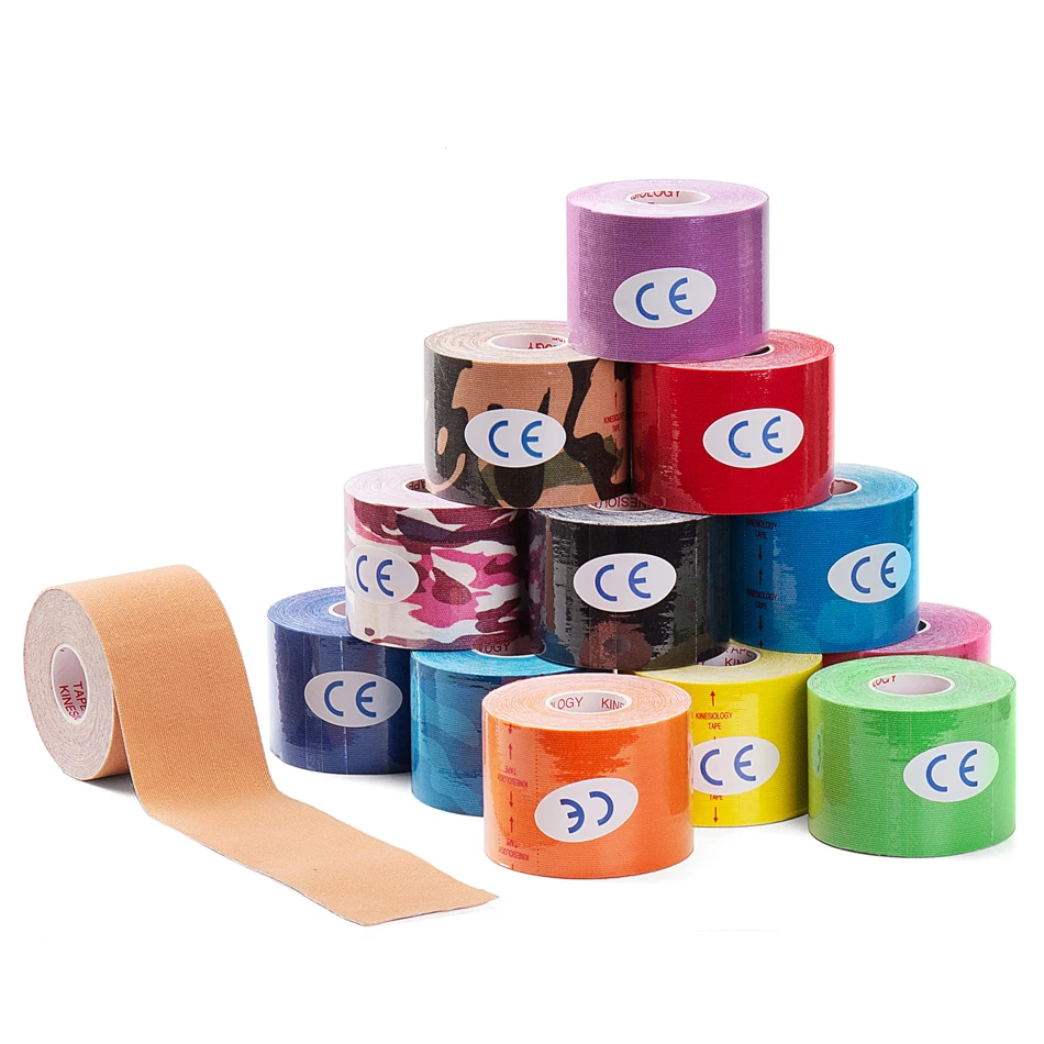 WOSWEIR-5 Size Kinesiology Tape Athletic Recovery Self Adherent Wrap Taping Medical Muscle Pain Relief Knee Pads Protector