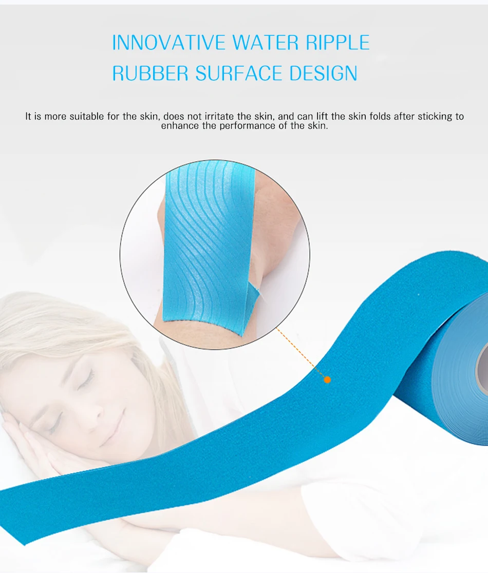 WOSWEIR-5 Size Kinesiology Tape Athletic Recovery Self Adherent Wrap Taping Medical Muscle Pain Relief Knee Pads Protector