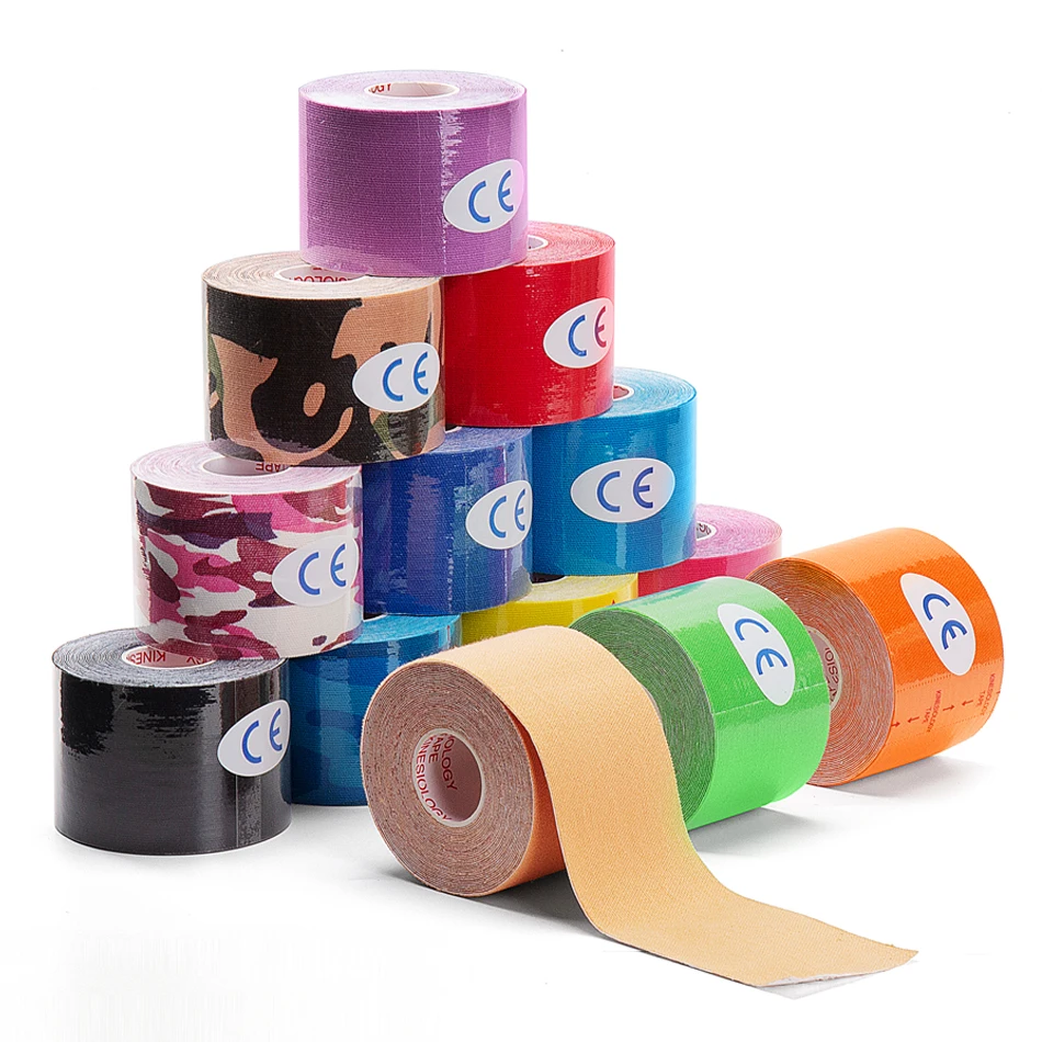 WOSWEIR-5 Size Kinesiology Tape Athletic Recovery Self Adherent Wrap Taping Medical Muscle Pain Relief Knee Pads Protector