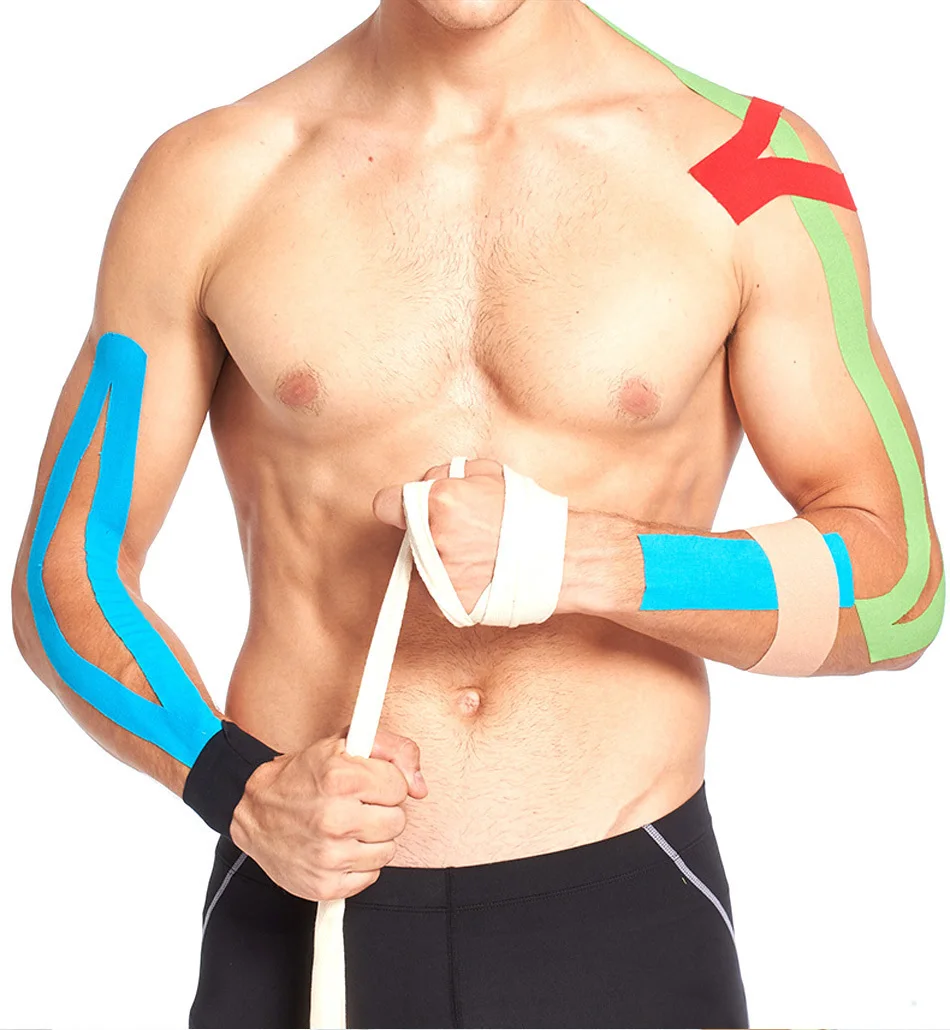 WOSWEIR-5 Size Kinesiology Tape Athletic Recovery Self Adherent Wrap Taping Medical Muscle Pain Relief Knee Pads Protector