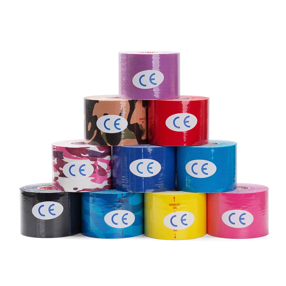 WOSWEIR-5 Size Kinesiology Tape Athletic Recovery Self Adherent Wrap Taping Medical Muscle Pain Relief Knee Pads Protector