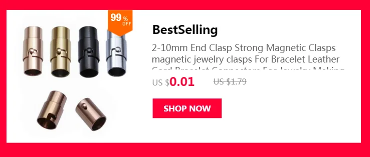 Louleur Strong Stainless Steel Magnetic Clasps Jewelry Clasps For Leather Cord Bracelet Connectors End Clasp For Jewelry Making