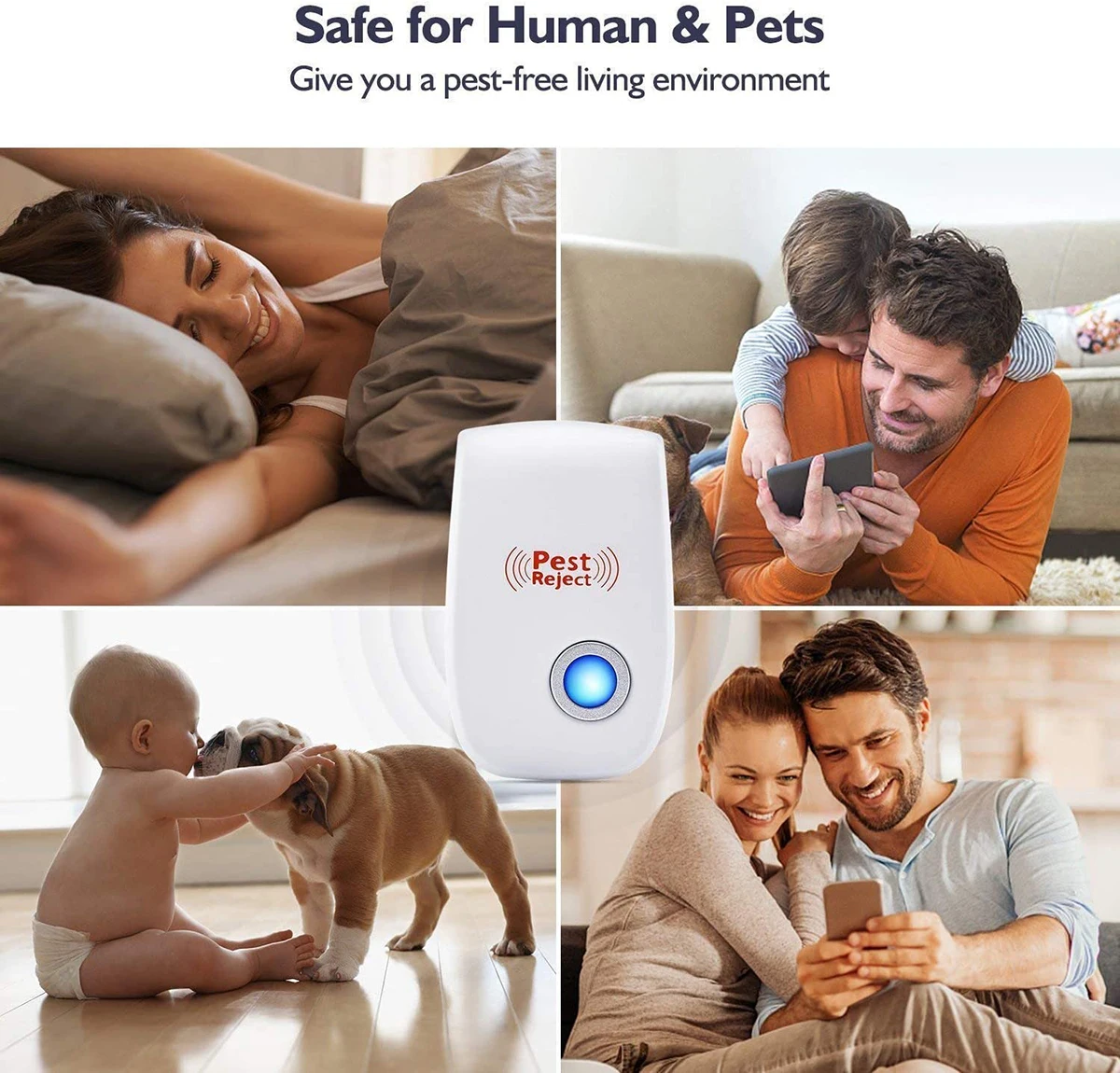 1/3/4/6Pack Ultrasonic Electromagnetic Mosquito Anti Mouse Insect Repeller Rat Cockroach Control Household Pest Reject Repellent