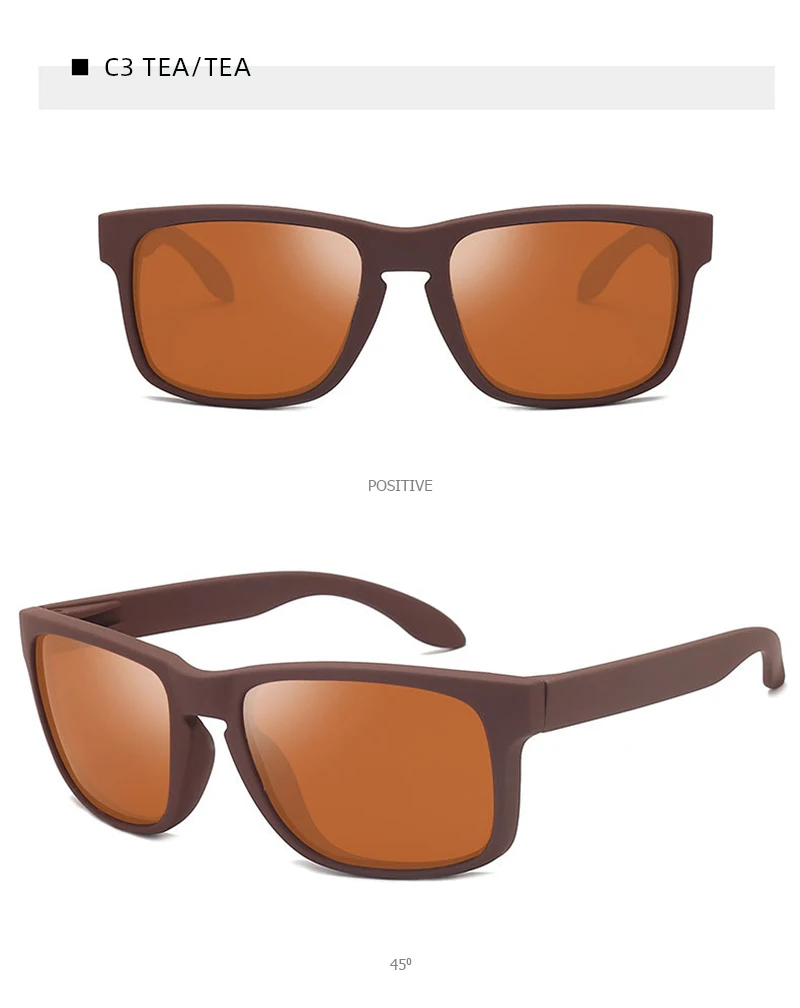 Classic Fashion Square Polarized Sunglasses Men Vintage Plastic Male Sun Glasses Women Stylish Black Outdoor Sports Shades UV400