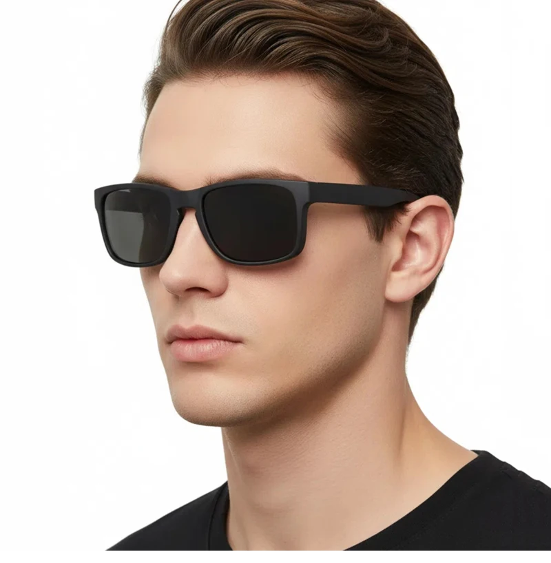 Classic Fashion Square Polarized Sunglasses Men Vintage Plastic Male Sun Glasses Women Stylish Black Outdoor Sports Shades UV400
