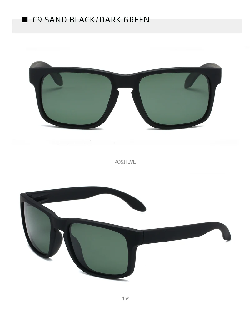 Classic Fashion Square Polarized Sunglasses Men Vintage Plastic Male Sun Glasses Women Stylish Black Outdoor Sports Shades UV400