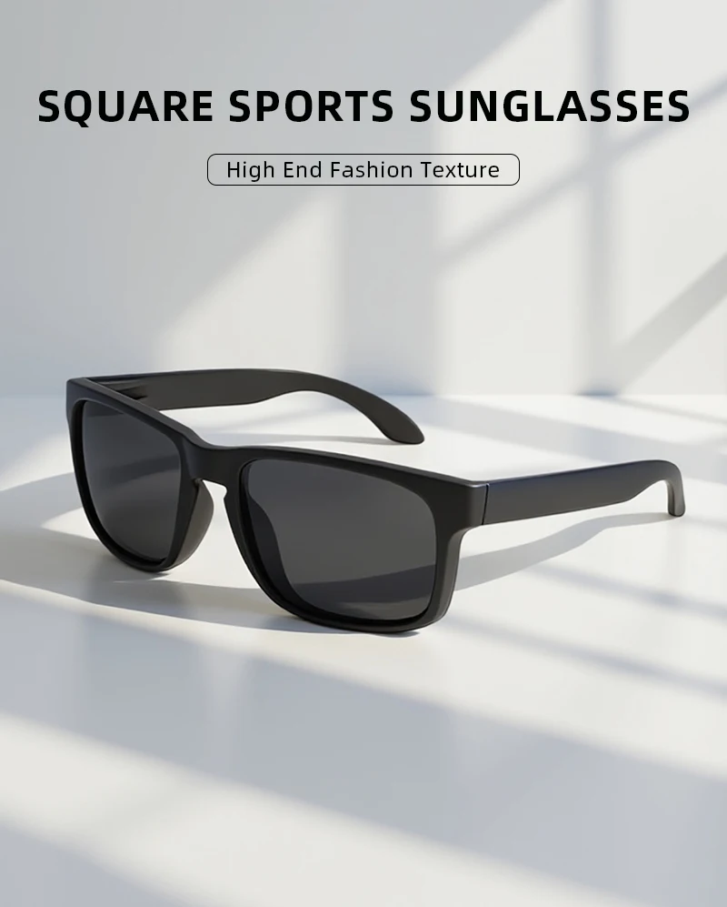 Classic Fashion Square Polarized Sunglasses Men Vintage Plastic Male Sun Glasses Women Stylish Black Outdoor Sports Shades UV400