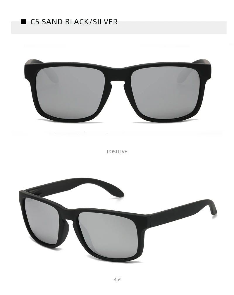 Classic Fashion Square Polarized Sunglasses Men Vintage Plastic Male Sun Glasses Women Stylish Black Outdoor Sports Shades UV400