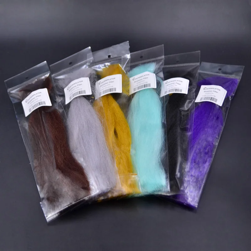 2bag/pack Streamers Fiber Fly Tying Material Clouser Minnow Baitfish 9.8inch Creative Glistening Fiber Easy Shaping Fly Bodies