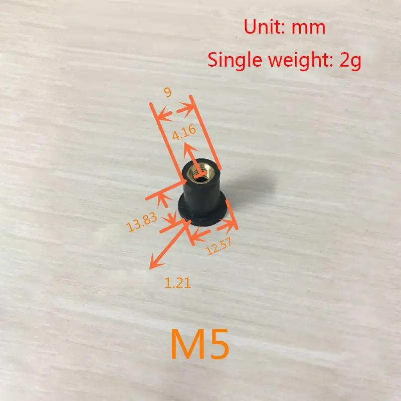10pcs M4/M5/M6 Rubber Well Nuts Blind Fastener Windscreen Windshield Fairing Cowl Fastener Accessories for Motorcycle