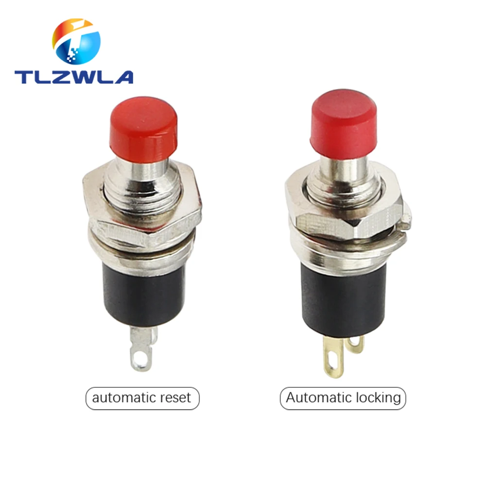 6PCS PBS-110 7MM Momentary Push Button Switch Press The Reset Switch Momentary ON OFF Push Button Micro Switch Normally Open NO